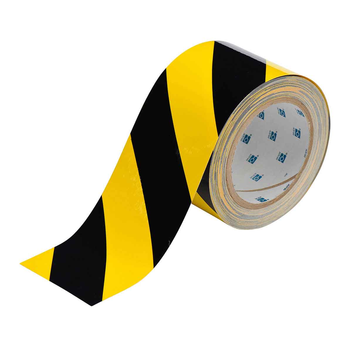 BRADY Floor Marking Tape Tough Stripe Tape 2in x 100ft Black and Yellow 