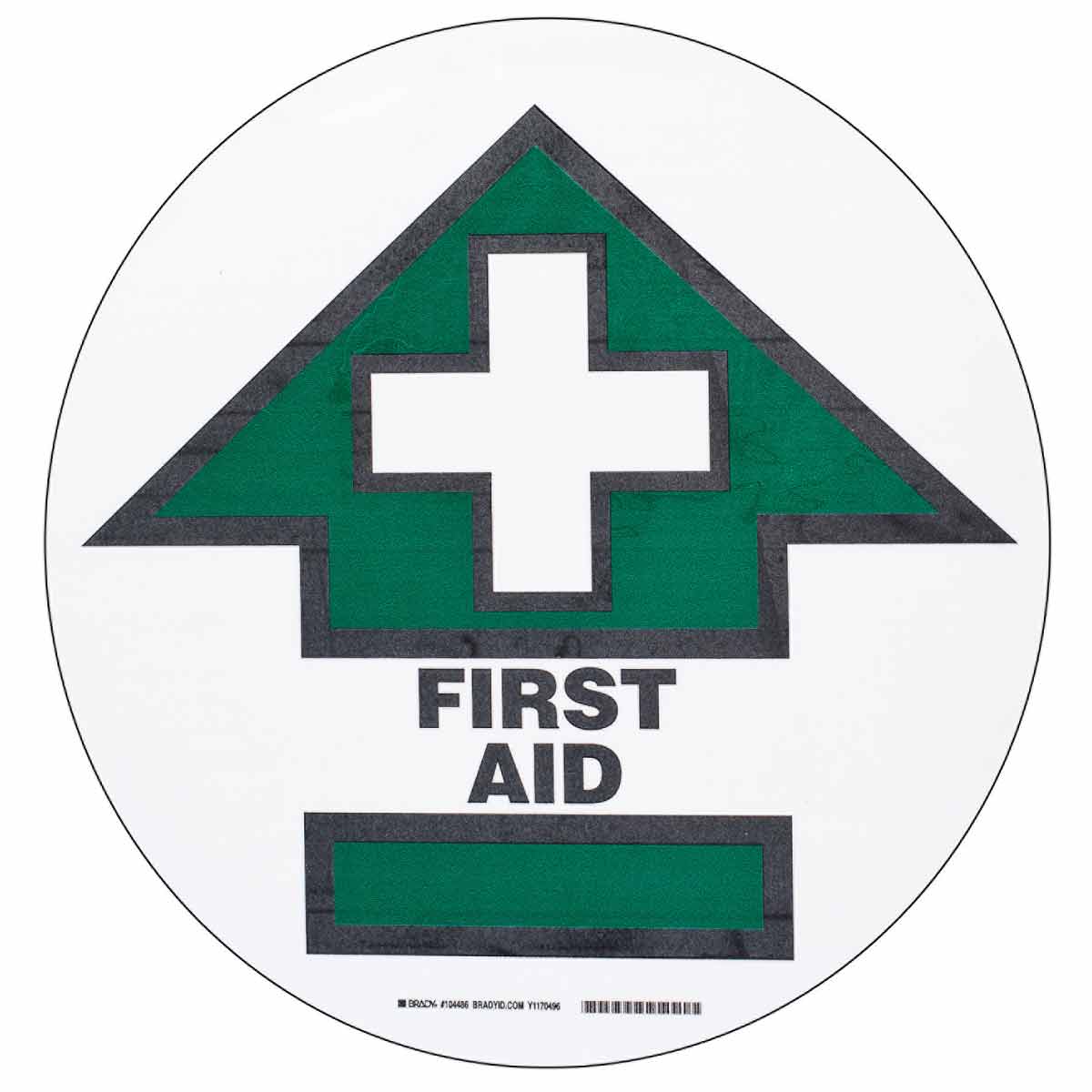 104486 B534FS 17"DIA GRN,BK/WHT FIRST AID W/ARO