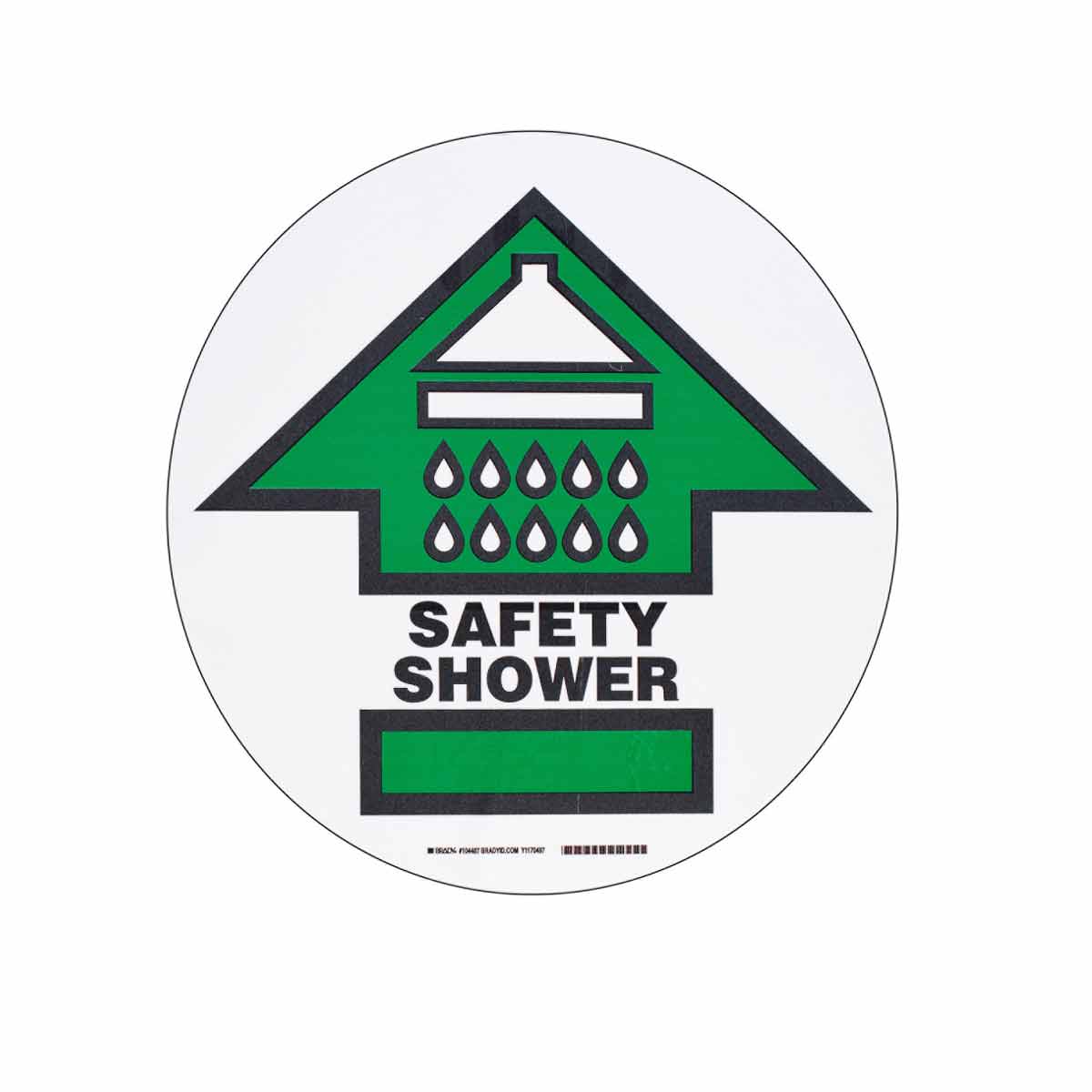 104487 B534FS 17"DIA GRN,BLK/WHT SAFETY SHOWER