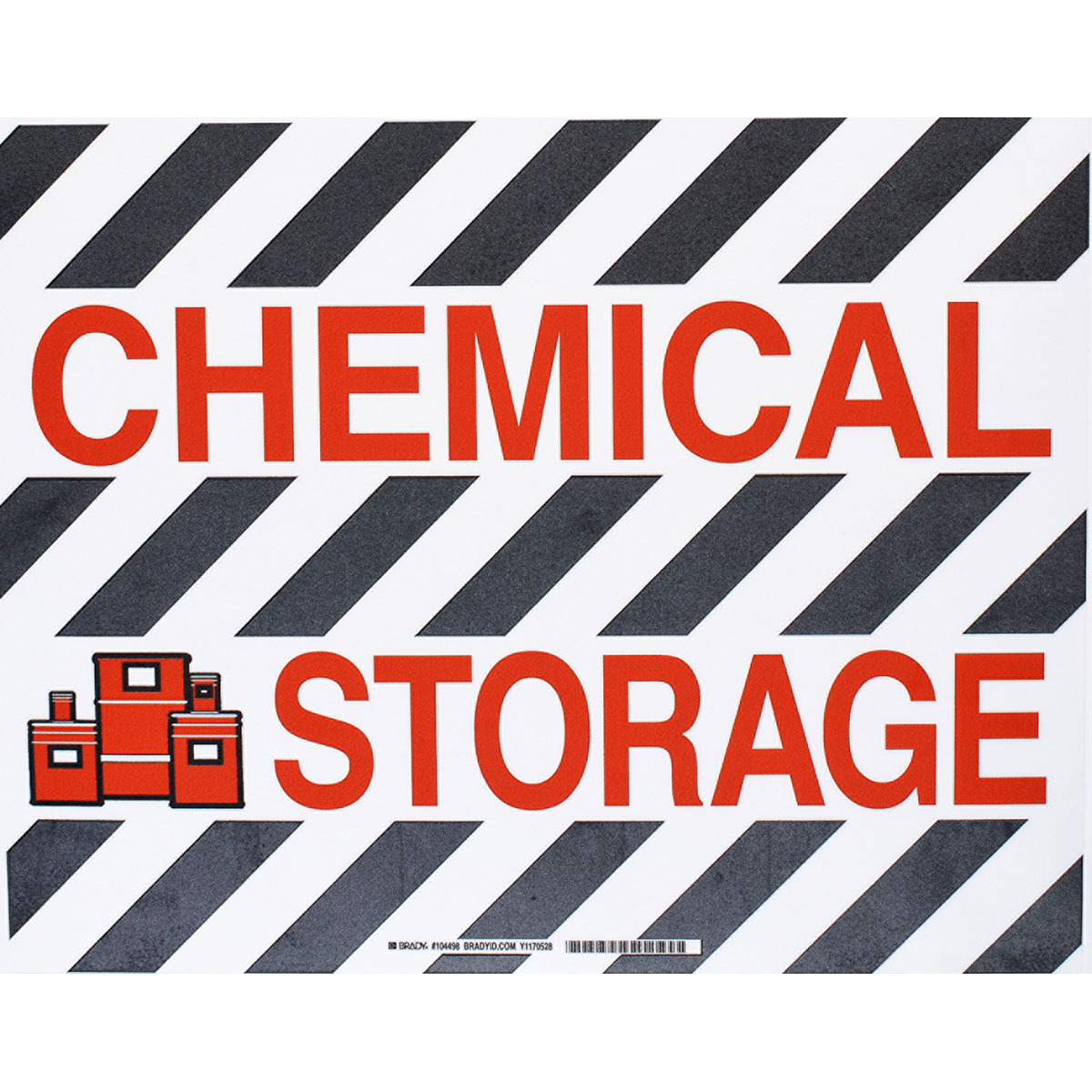 104498 B534FS 14X18 BK,RD/WT CHEM STORAGE AREA
