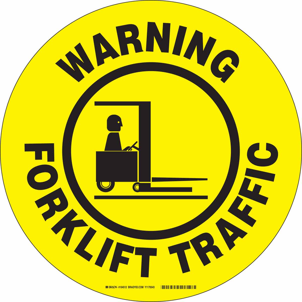 104512 B534FS 17" BLK/YEL WRNG FORKLIFT TRAFFIC