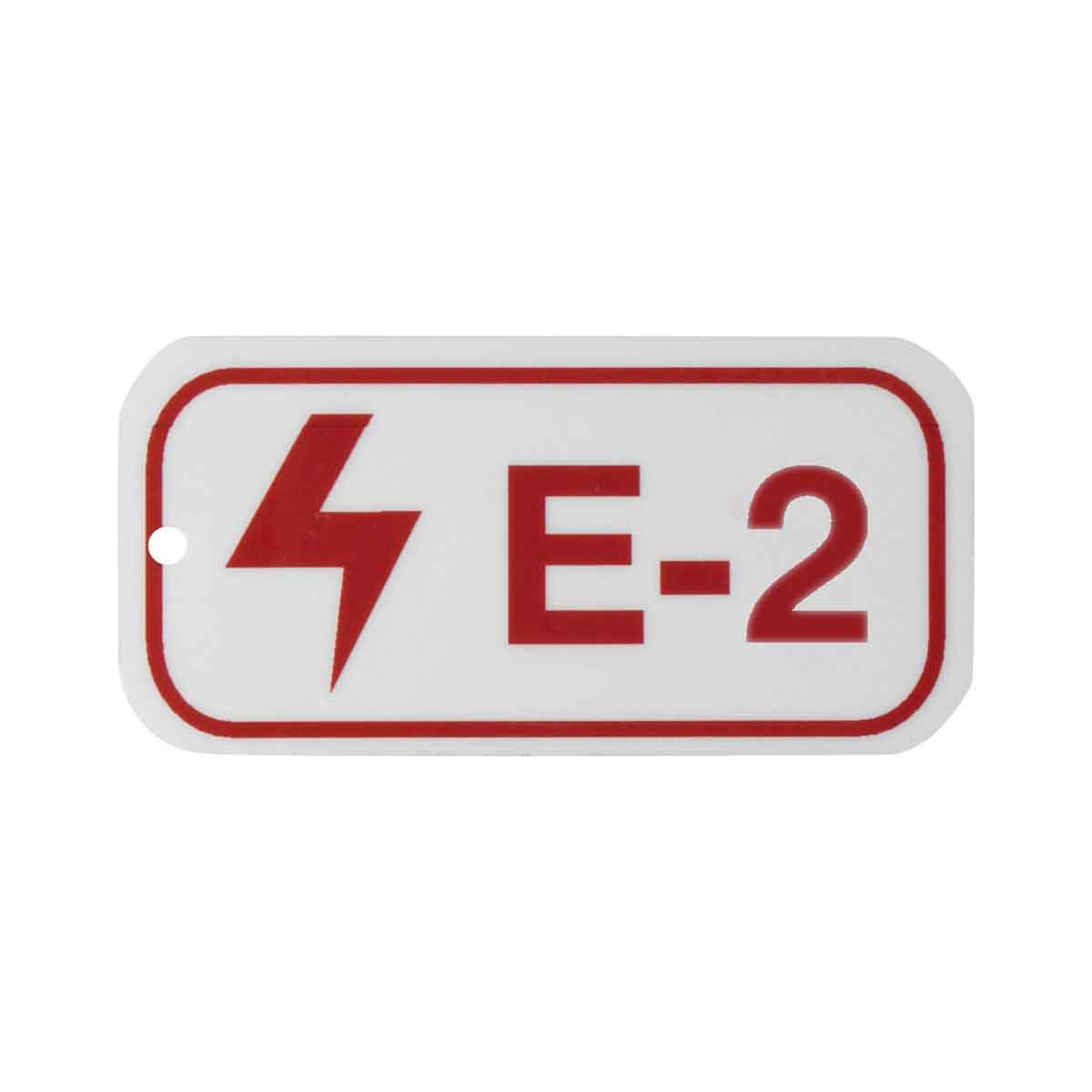 105640 1.5"X3"ENERGY TAGS RED/WHT,E-2,ADH, 5/PK
