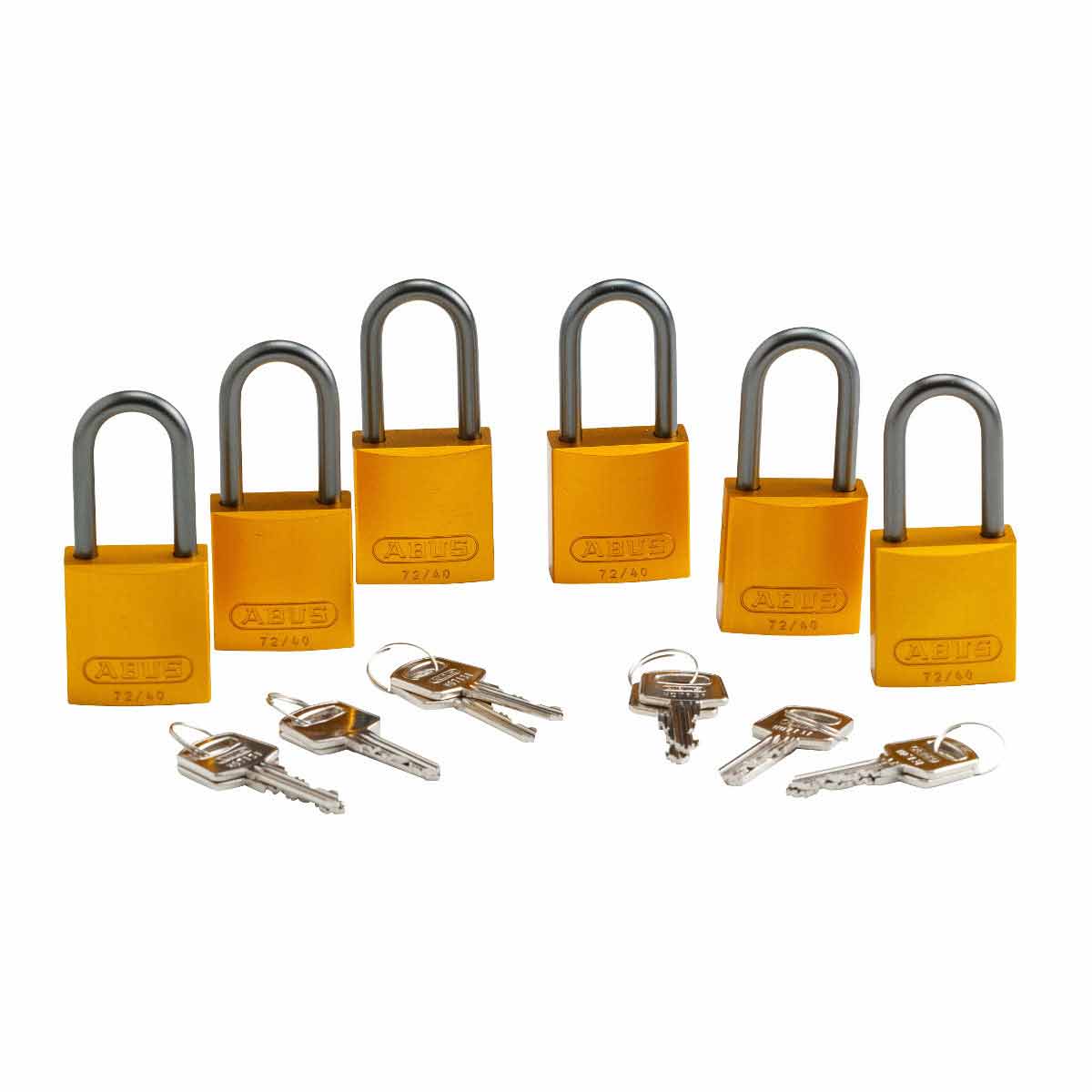 105884 Alum Padlock 1.5" Alum Shackle KA YL 6PK