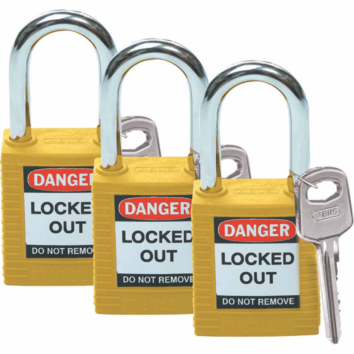105888 Nylon Padlock 1.5" Steel Shkl KA YL 3PK