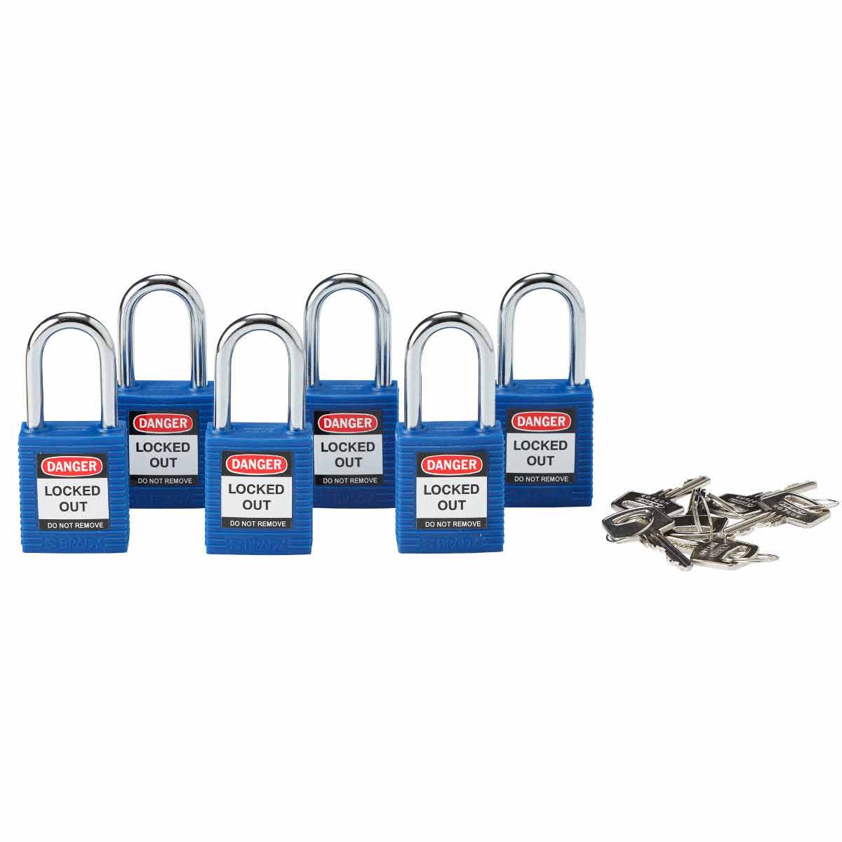 105891 Nylon Padlock 1.5" Steel Shkl KA BU 6PK