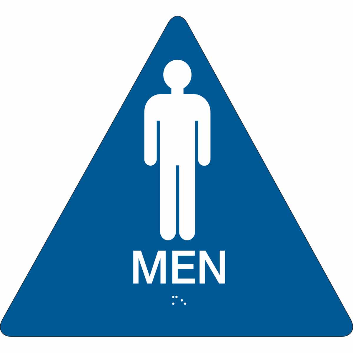 106179 SIGN-CA RESTRM-MEN-11 TRIANGLE-BLU/WHT