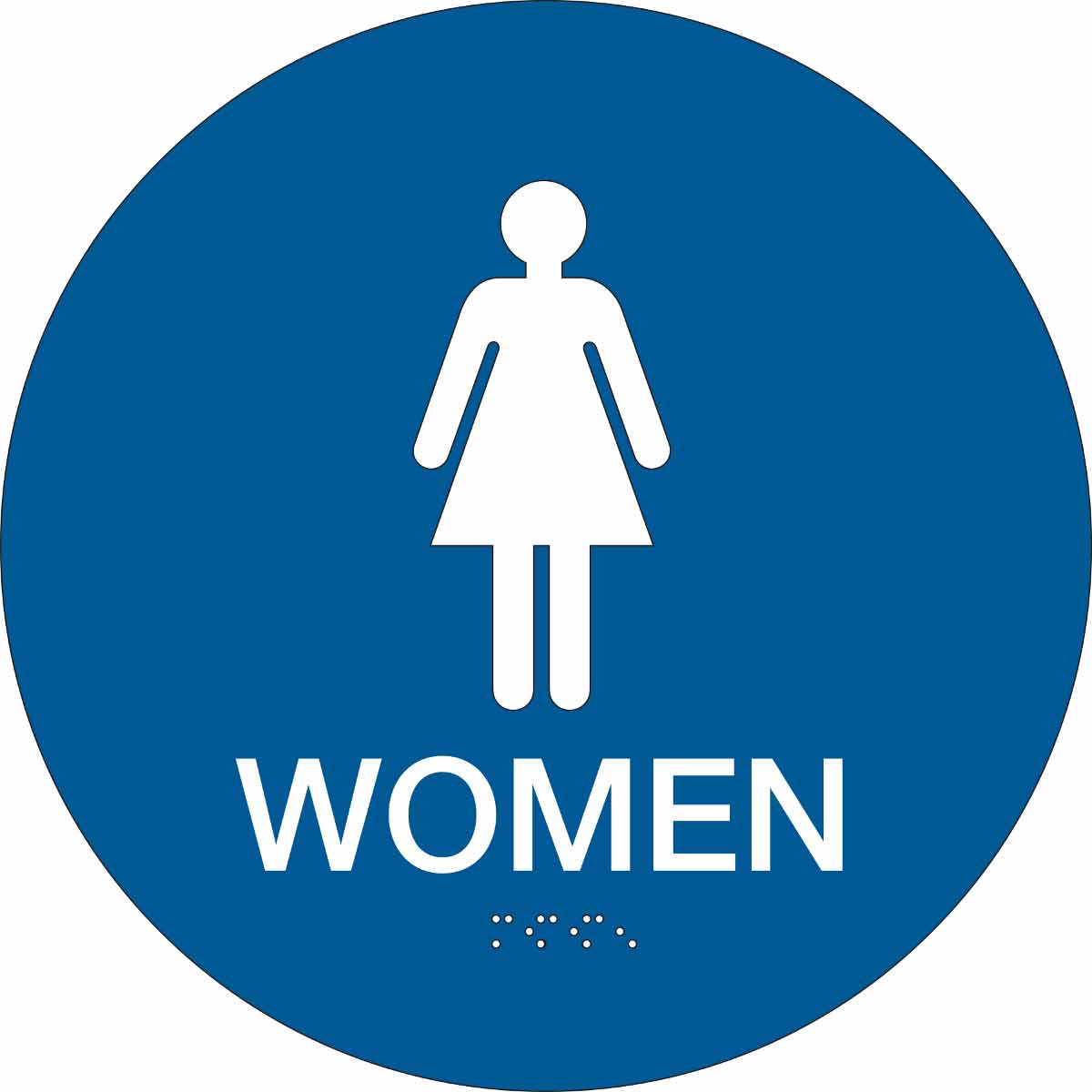 106180 SIGN-CA RESTRM-WOMEN-12 DIAM-BLU/WHT