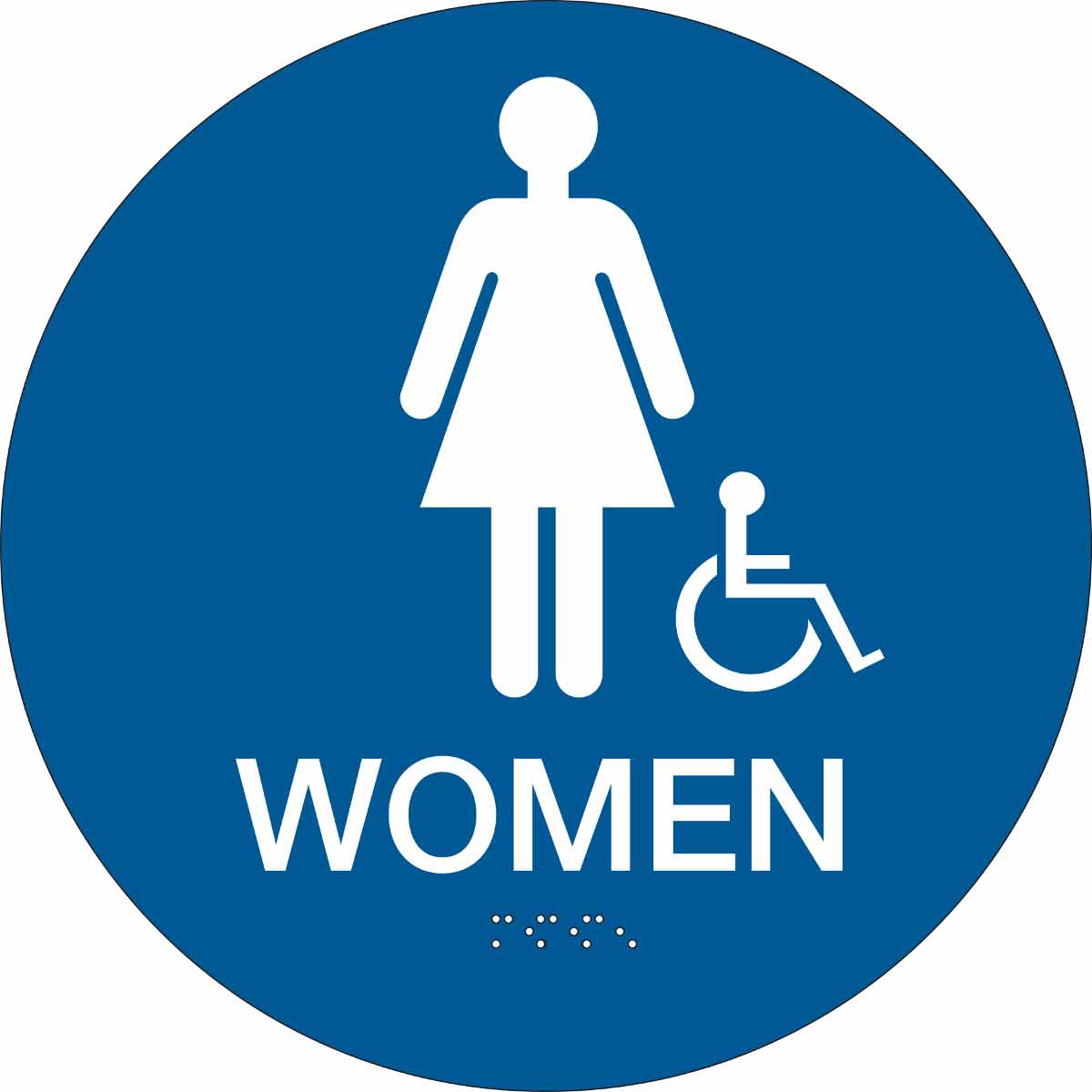 106183 SIGN-CA RESTRM-WOMEN/GRP-12 DIAM-BLU/WHT