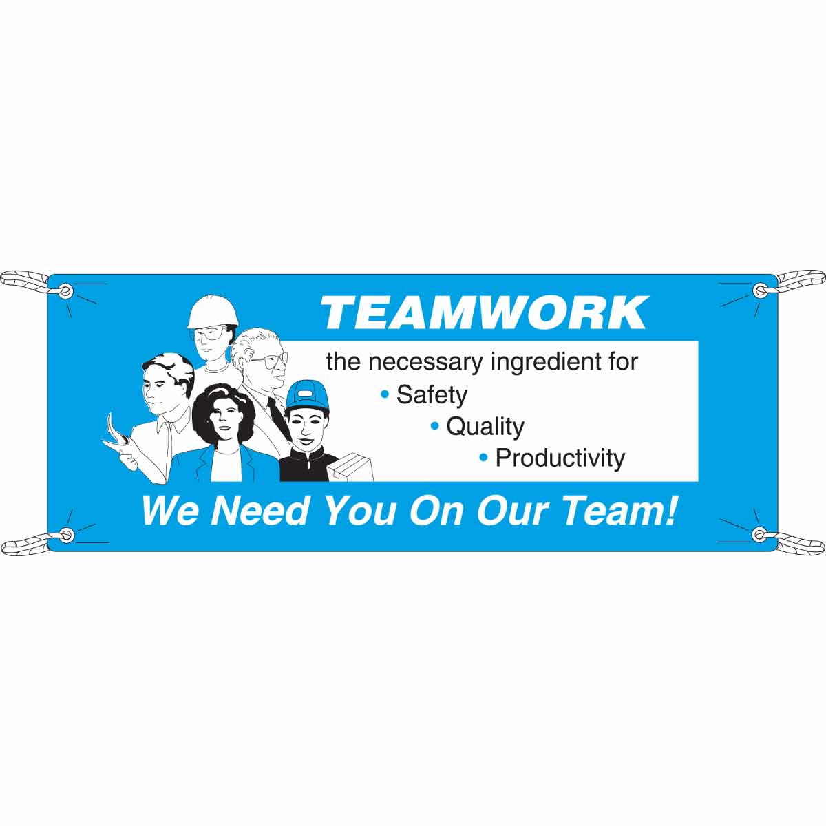 106303 BANNER 4'X10' WH/BK/BL TEAMWORK THE NEC