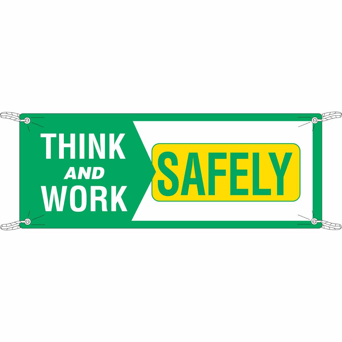 106305 BANNER 4'X10' WH/GR/YL THINK AND WORK