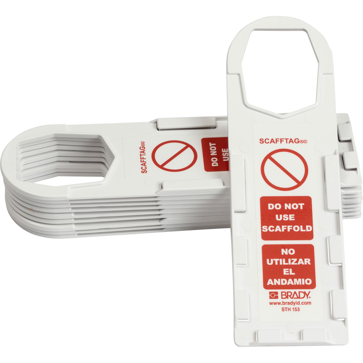 SCAF-STH 153 SCAFFTAG HOLDERS 10/BOX - BILINGUAL-R/W