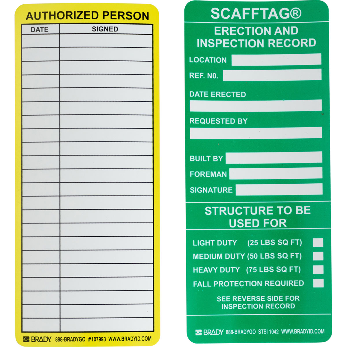 SCAF-STSI 1042 SCAFFTAG INSERT CANADIAN 100/PK