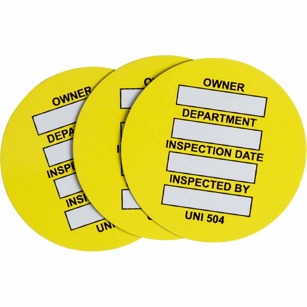 UNI-UNI 504 YELLOW UNVERSAL TAG INSRT INSPCTION 100/PKG YLW