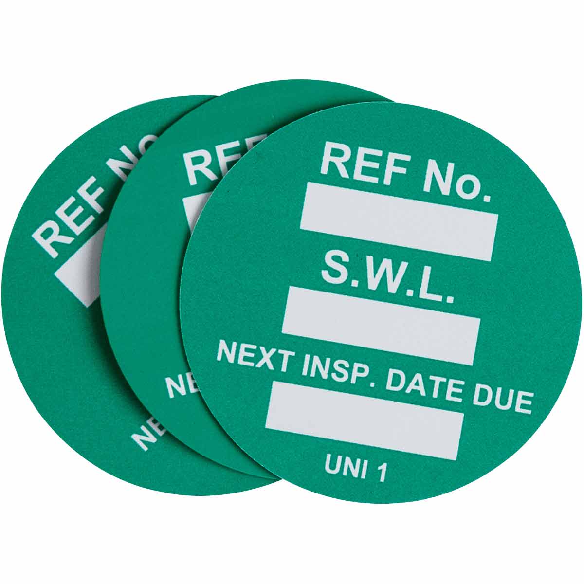 UNI-UNI GREEN UNVRSAL TAG INSRT SAFE WRK LD 100/PK GRN