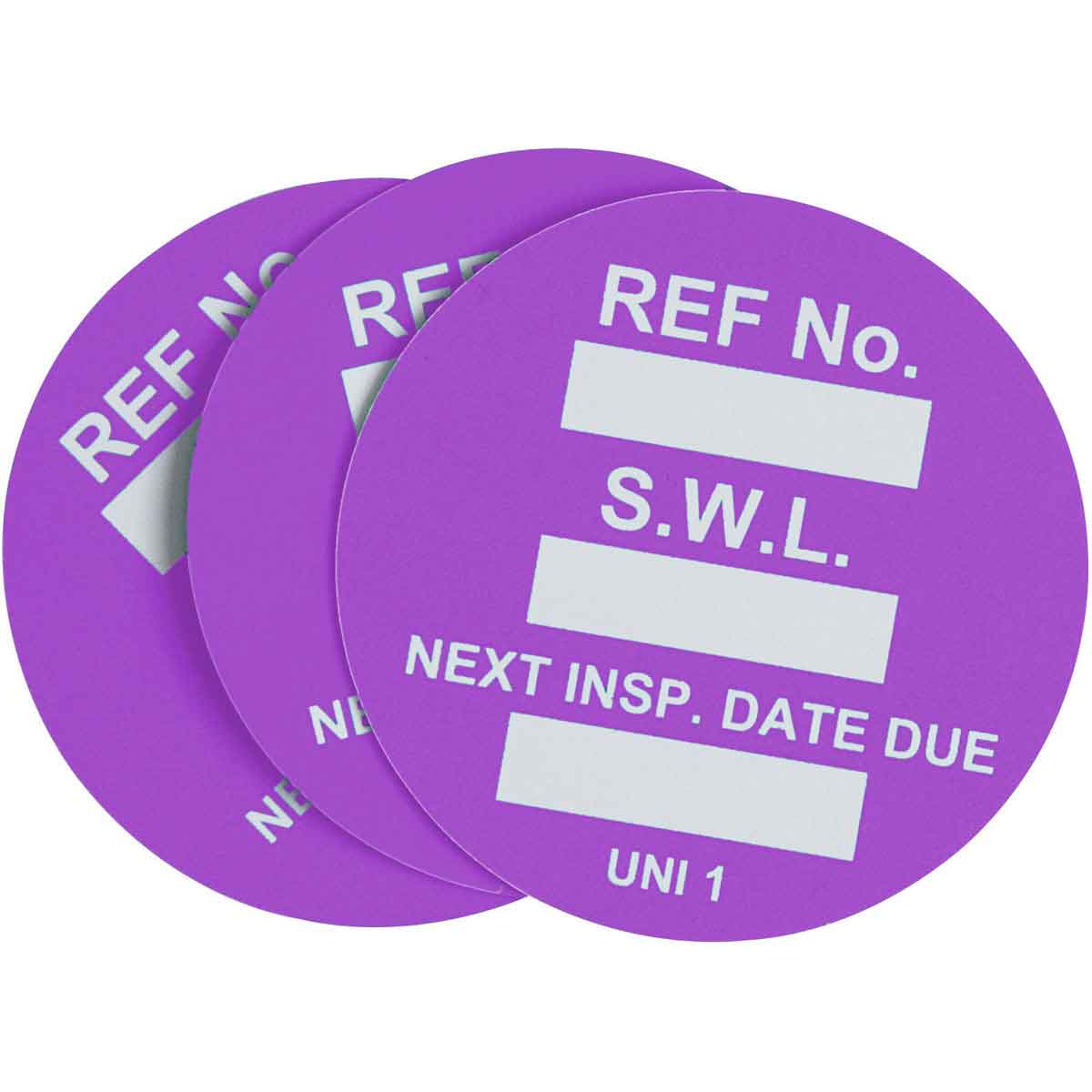 UNI-UNI PURPLE UNVRSAL TAG INSRT SAFE WRK LD 100/PK PUR