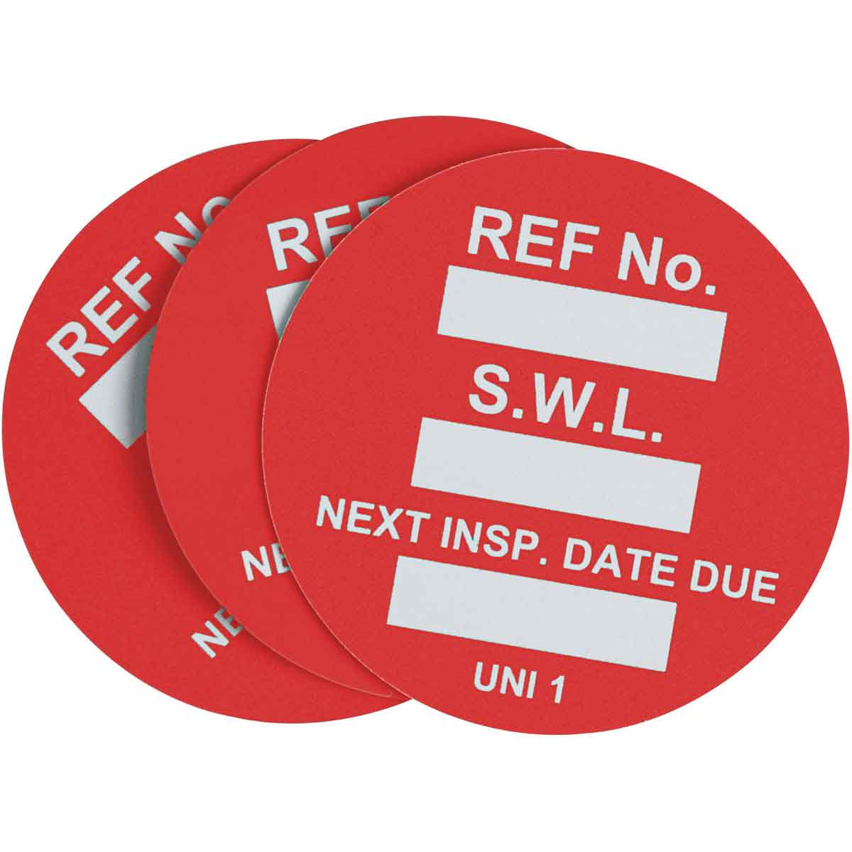 UNI-UNI RED UNVRSAL TAG INSRT SAFE WRK LD,RED,100/PK