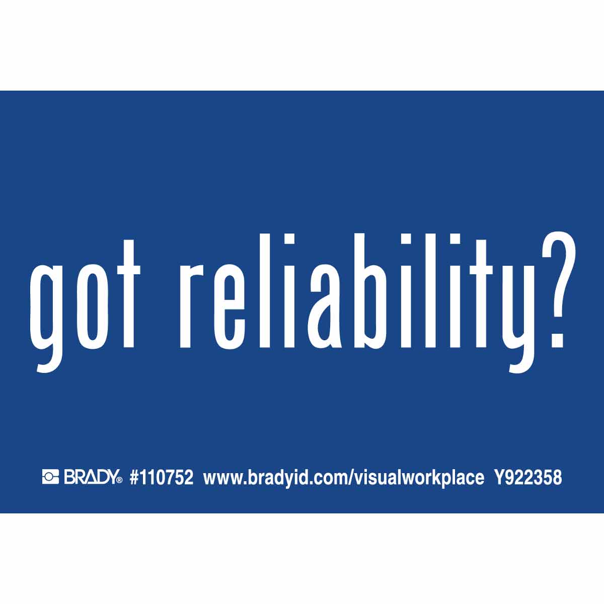 110752 GOT RELIABILITY Labels 3.5 x 5 WHT/BLU