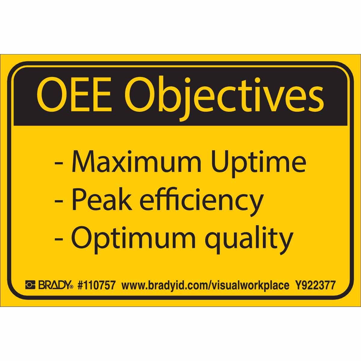 110757 OPTIMUM QUALITY LABEL3.5X5 BLK/YEL 10/PK
