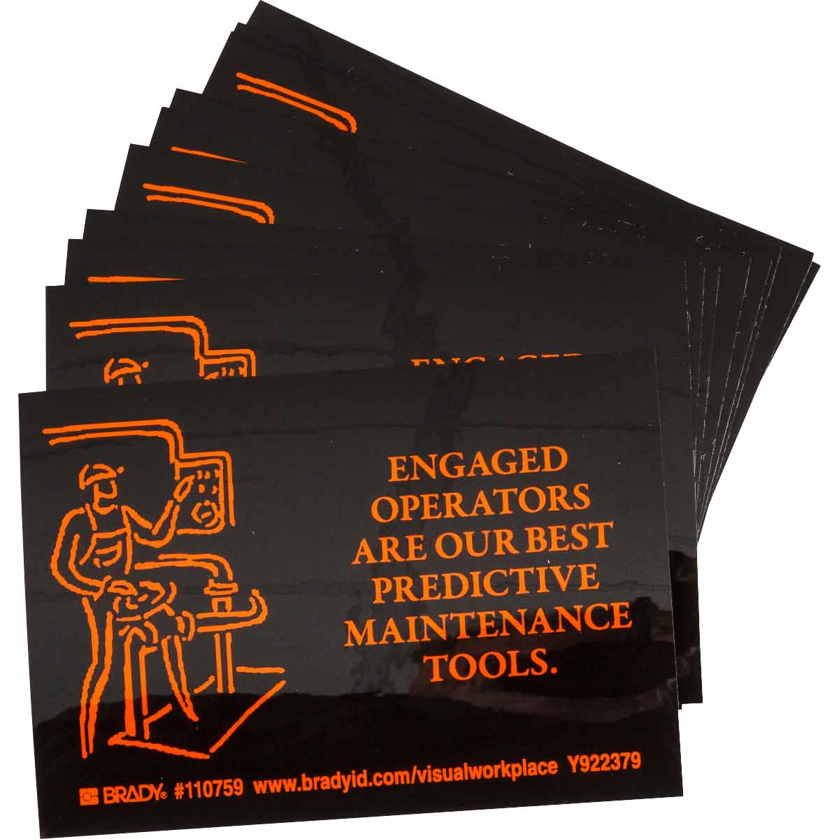 110759 ENGAGED OPERATORS LABEL 3.5X5 OR/BK 10PK