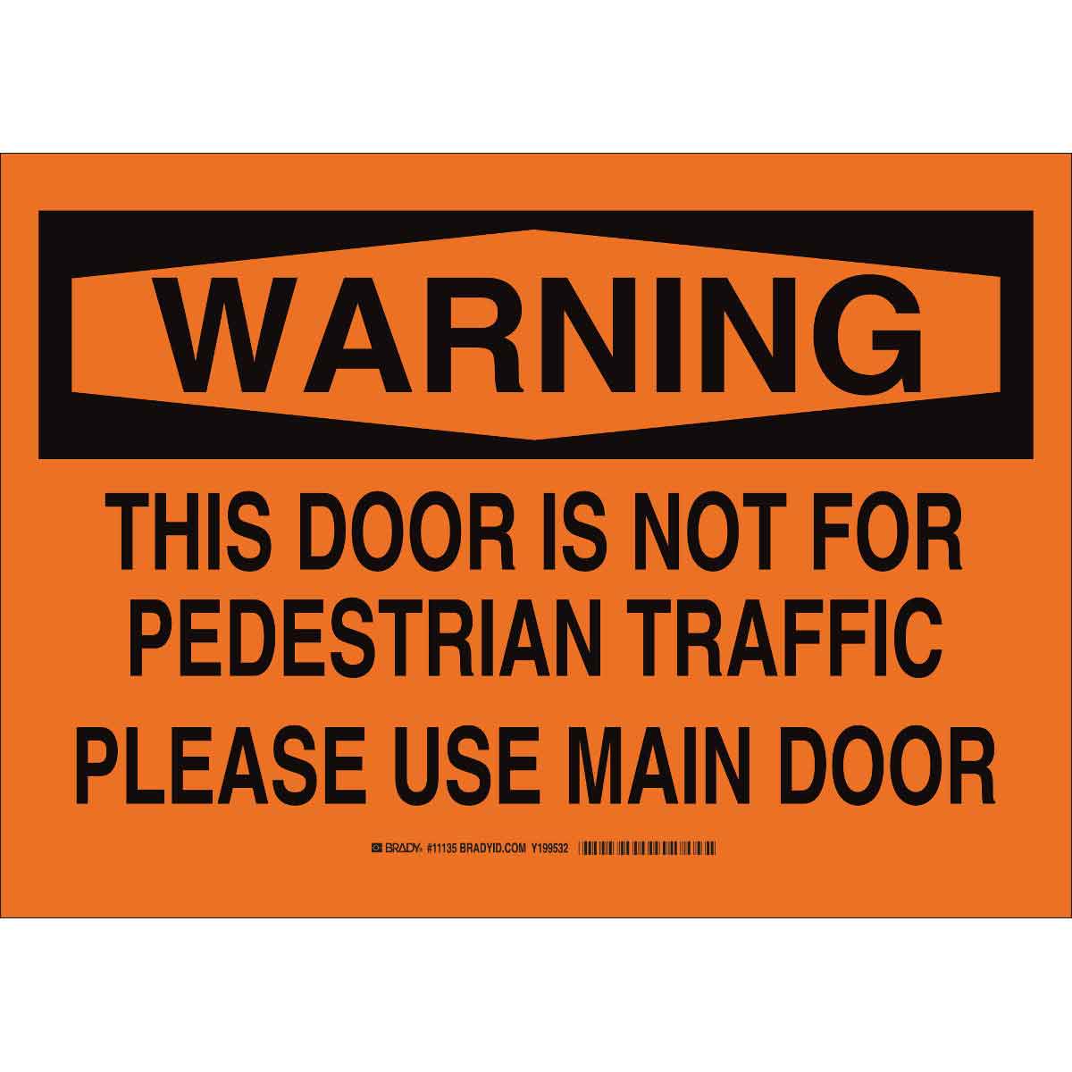 11134 B946 SAFETY SIGNS BLK/ORG