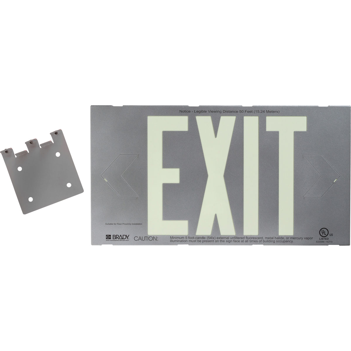 112654B SINGLE SIDED SIGN W/BRACKET SILVER