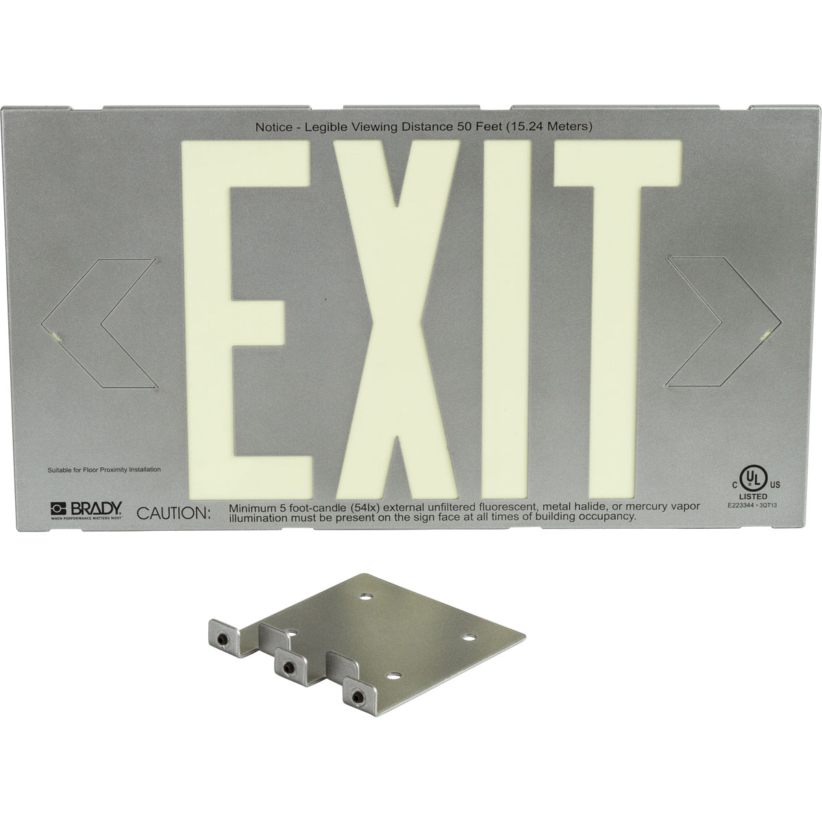 112655B DOUBLE SIDED SIGN W/BRACKET SILVER