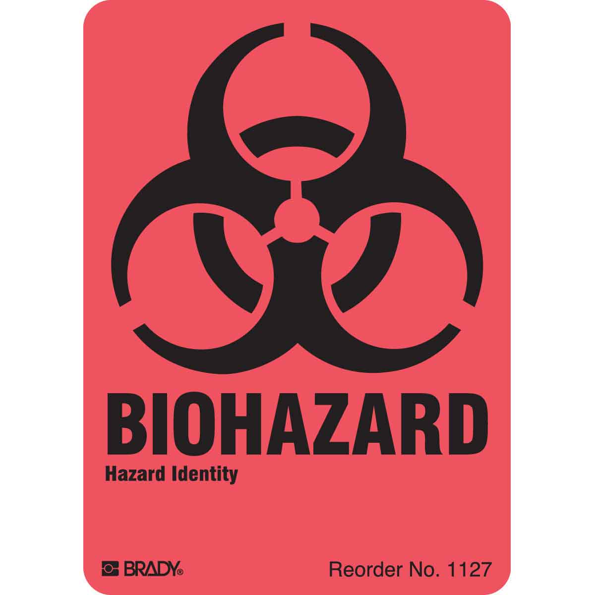 1127LS B-235 4X2.875 BLK/ORG 40/PK BIOHAZARD