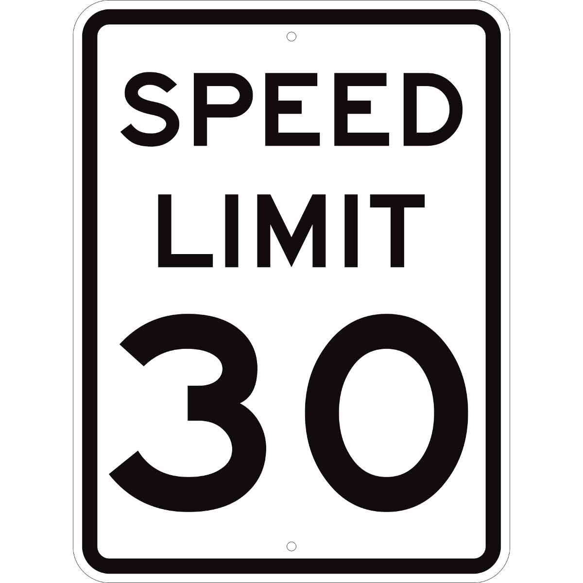 113286 B959, 24"X18" BLK/WHT,SPEED LIMIT 30