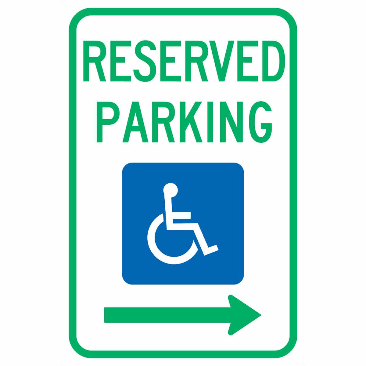 113311 B959 12X18 GRN,BLUE/WHT TRAFFIC SIGN