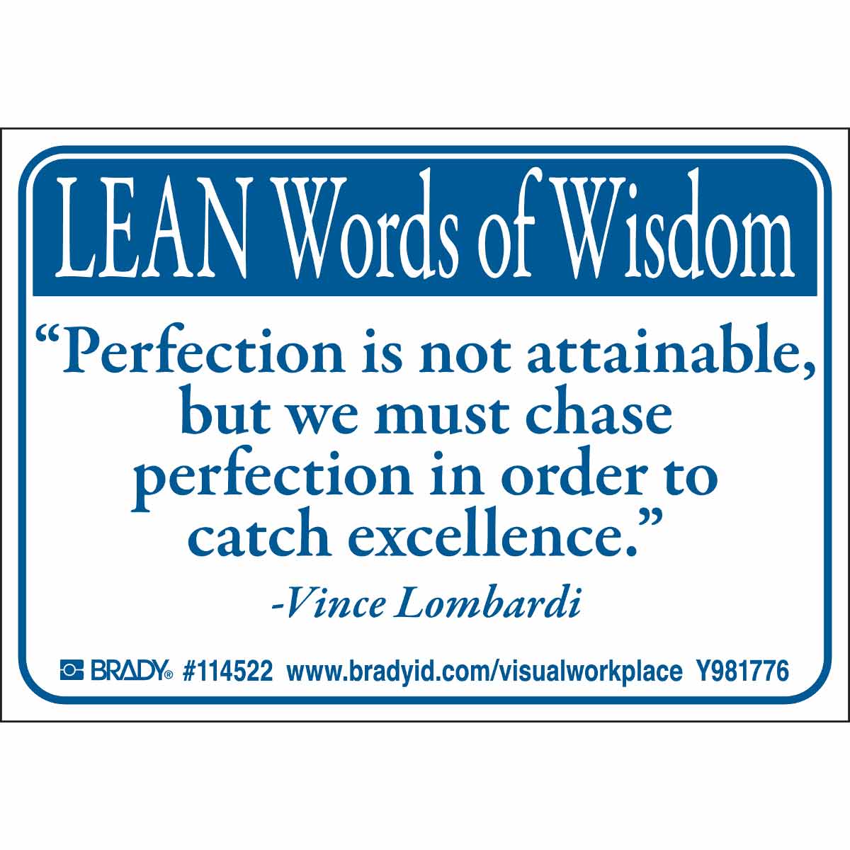 114522 LEAN Words PERF Labels 3.5 x 5 WHT/BL