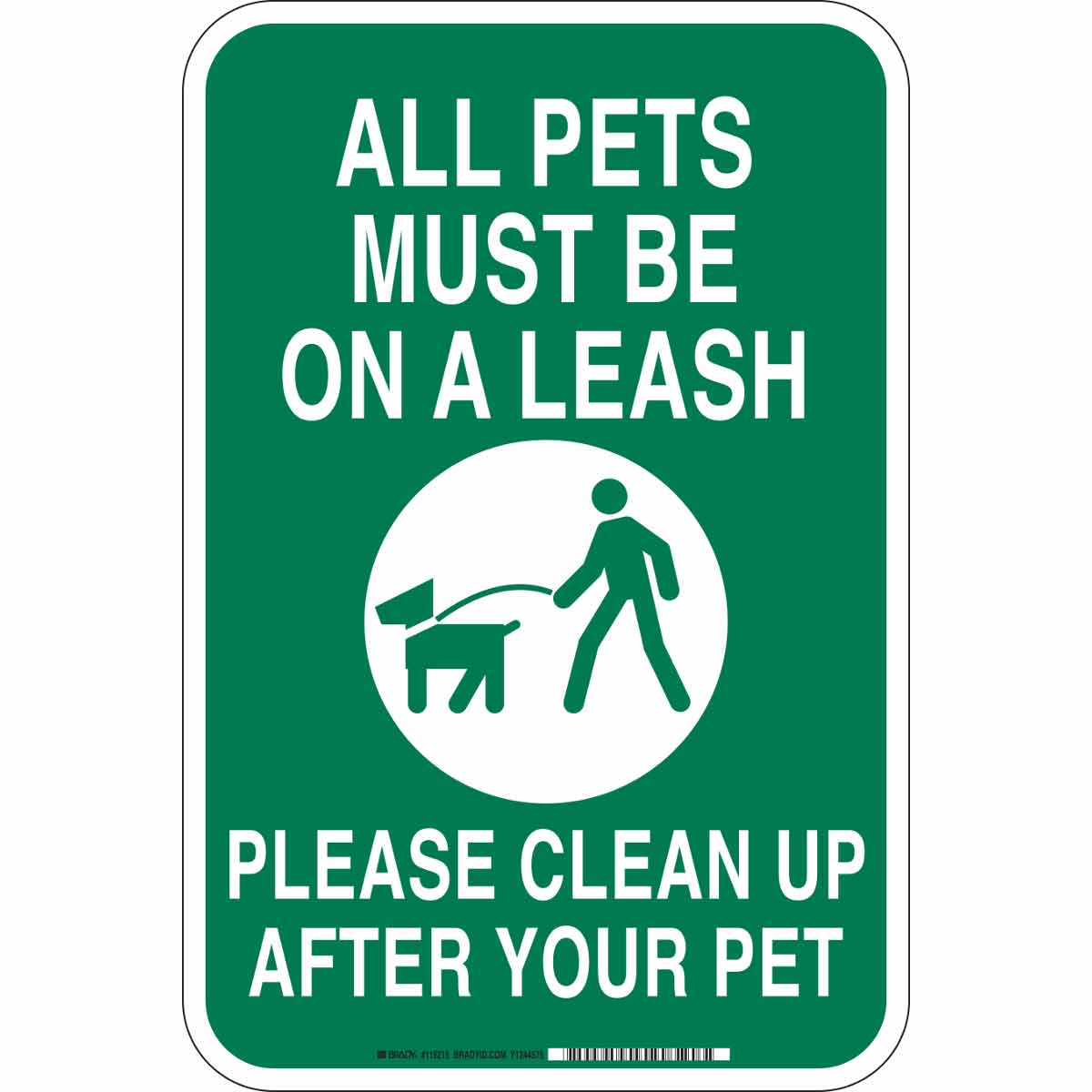 White on Blue All Pets Must Be on Leash and Clean Up After Your Pet Warning 18 x 12 Inches Dog Leash Sign Rust Free Aluminum Indoor Outdoor Public Signage 