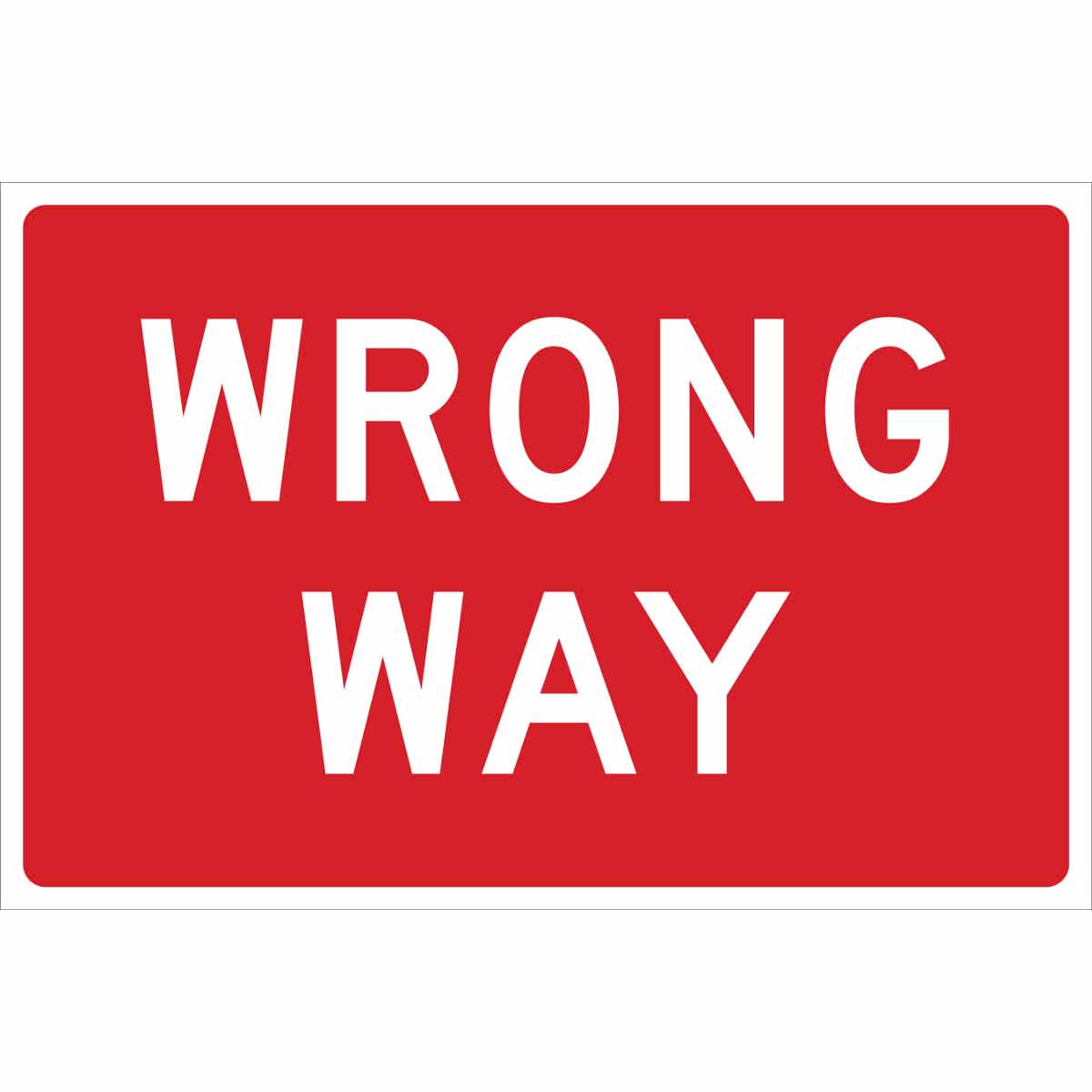 115280 WRONG WAY SIGN,WHITE/RED,36 X 24 HIP