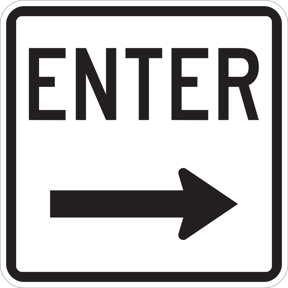 115467 TRFC SIGN ENTER ARW REFL 18X18 ENG