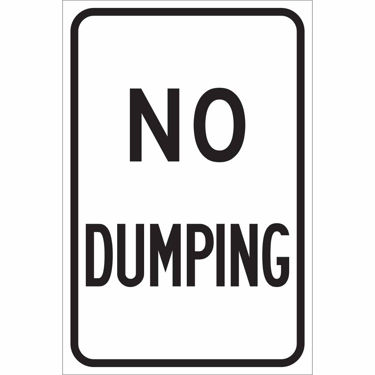 115506 TRFC SIGN NO DUMPING REFL ENG