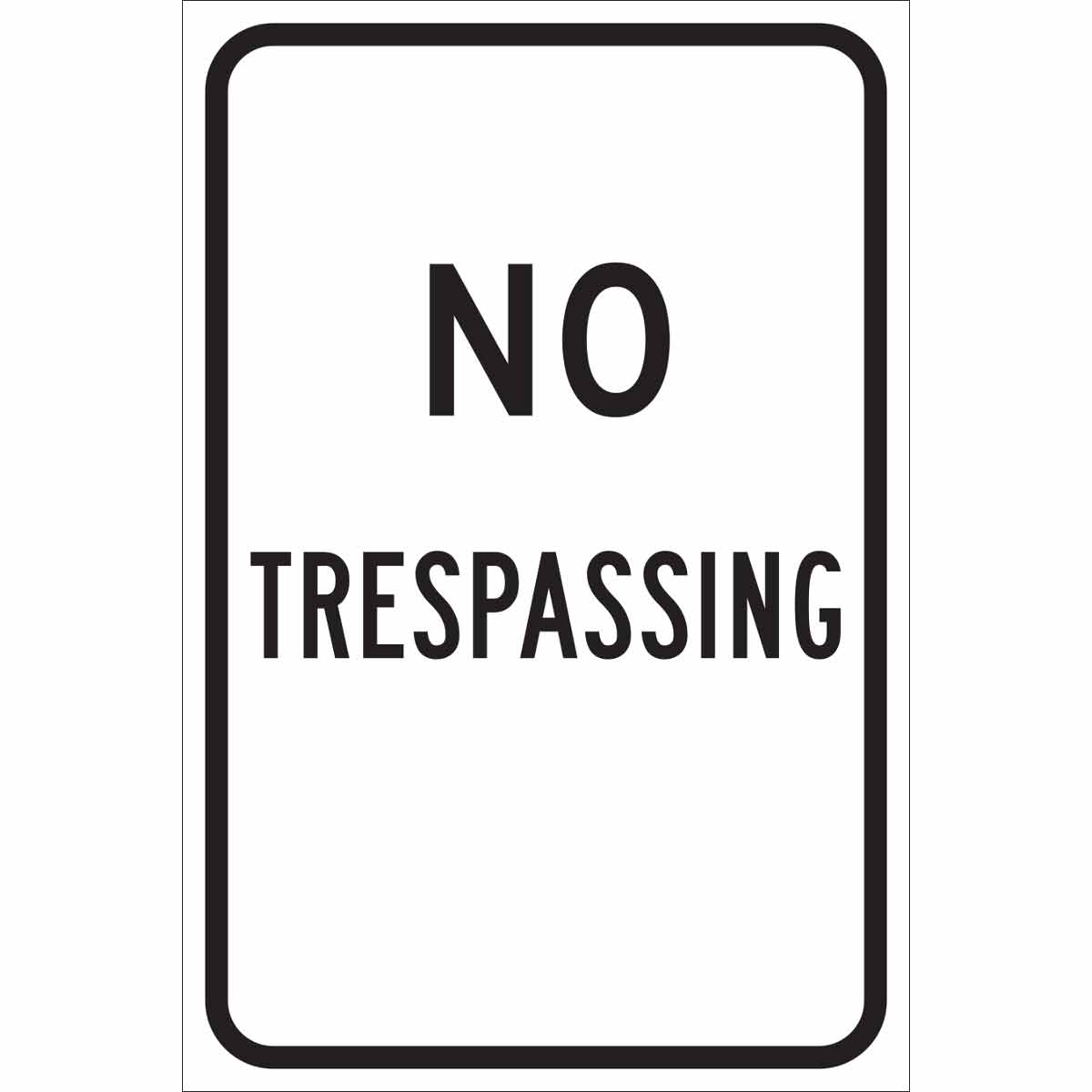 115531 TRFC SIGN NO TRES REFL 18X12 ENG