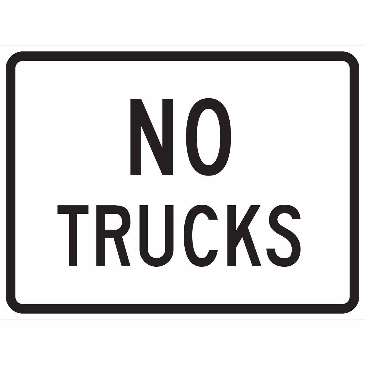 115534 TRFC SIGN NO TRUCKS REFL 18X24 HIP