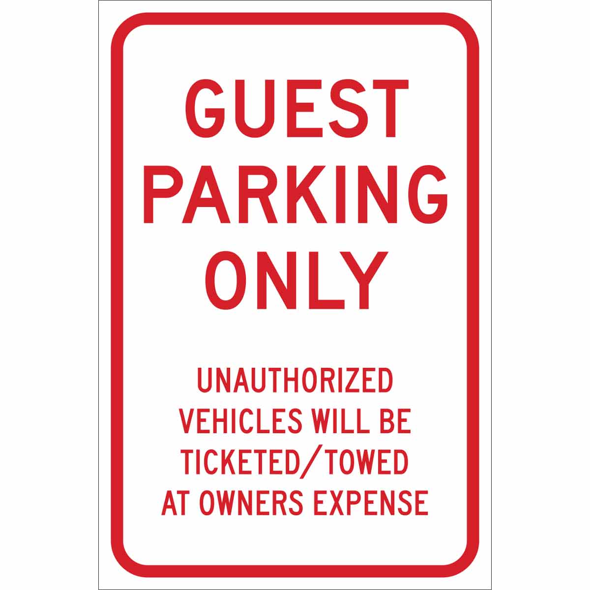 115617 TRFC SIGN GUEST PARK ONLY ENG