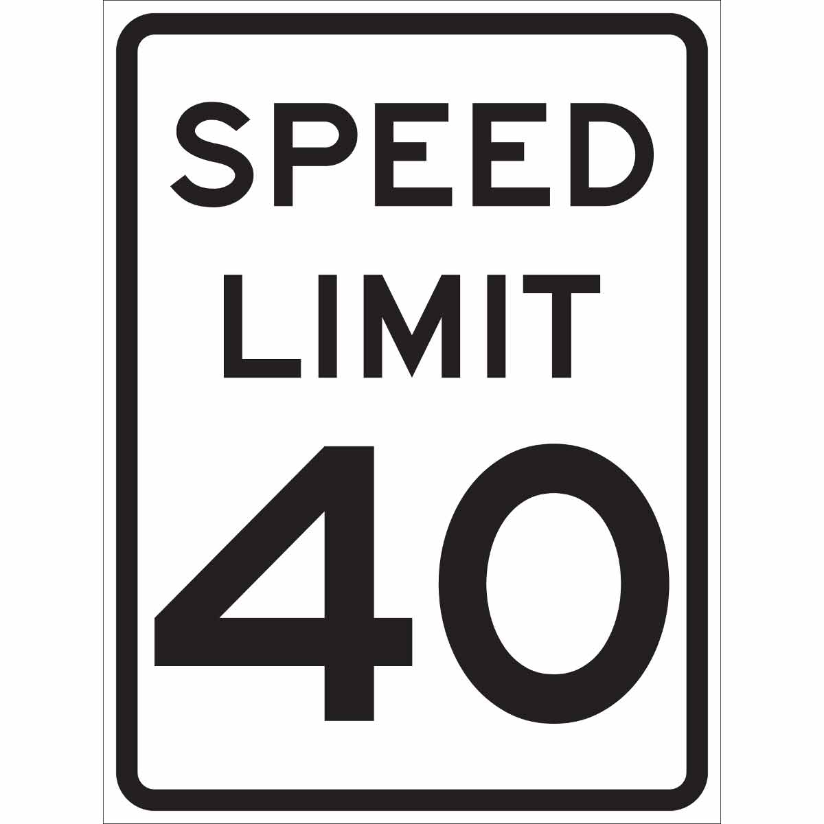 115644 TRFC SIGN SPEED LIMIT 40 HIP