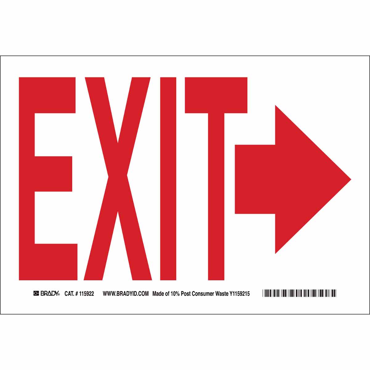 116086 B563, ECO, 7"HX10"W, EXIT SIGN