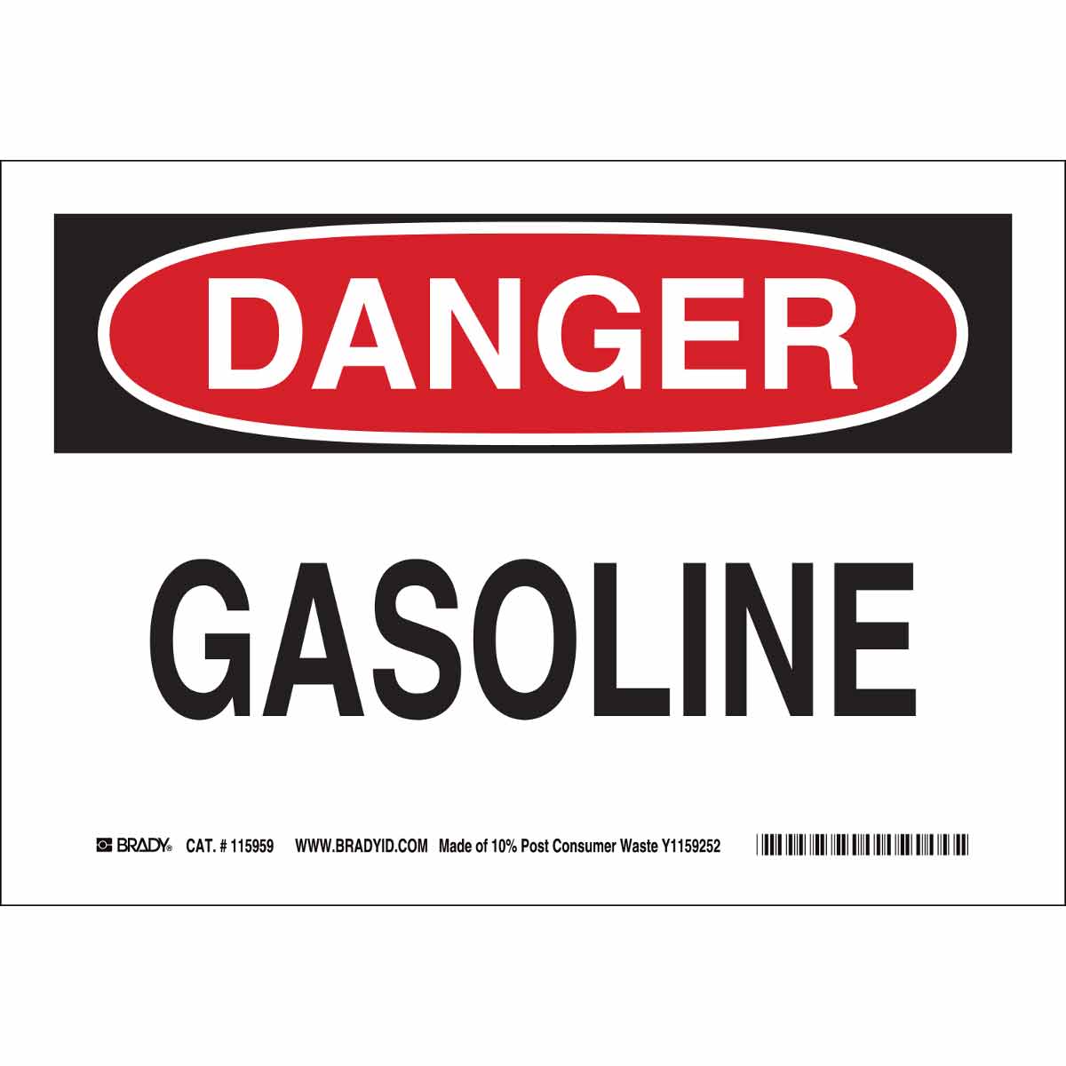 116122 B563,ECO, 10"H X 14"W, DANGER SIGN