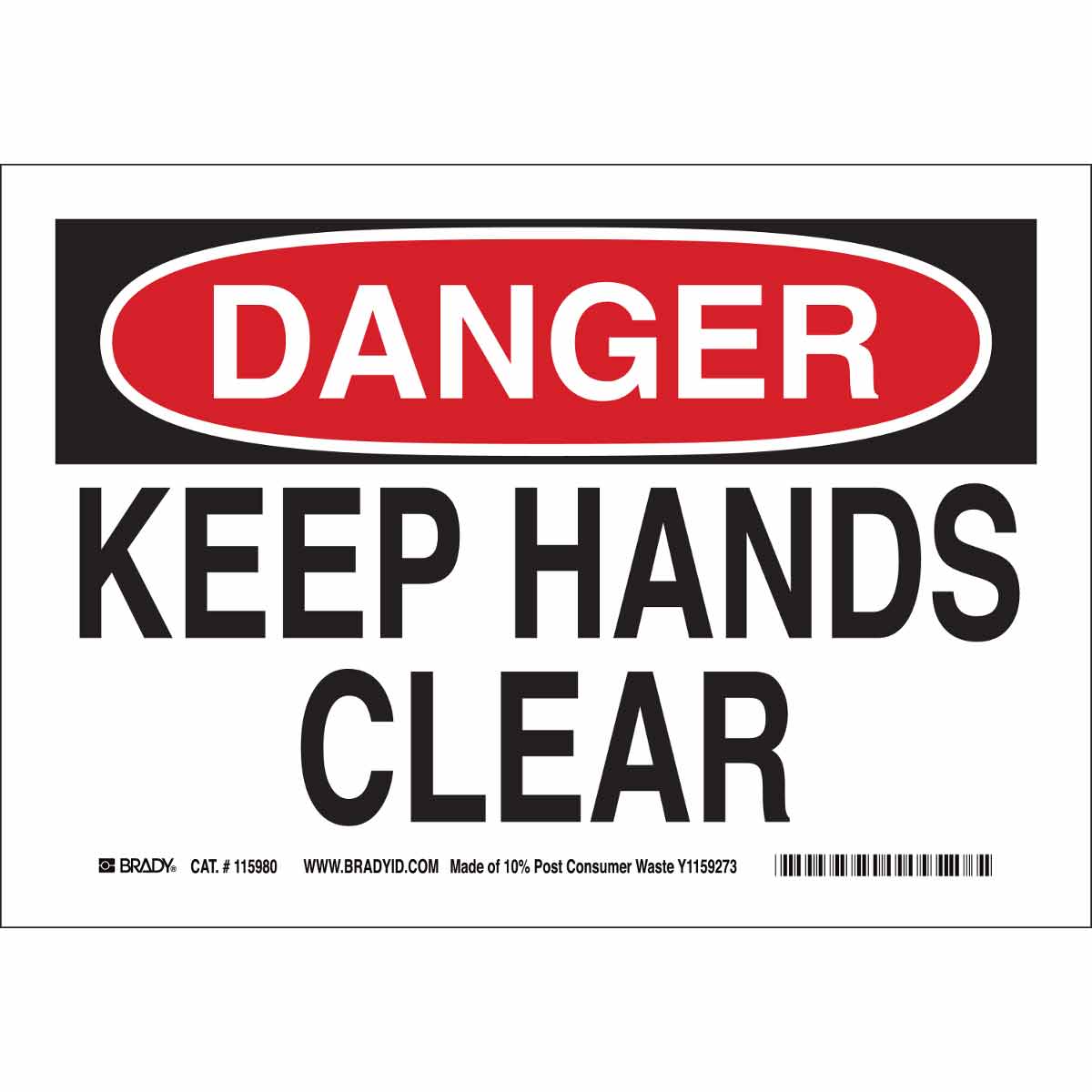 116145 B563,ECO, 10"H X 14"W, DANGER SIGN