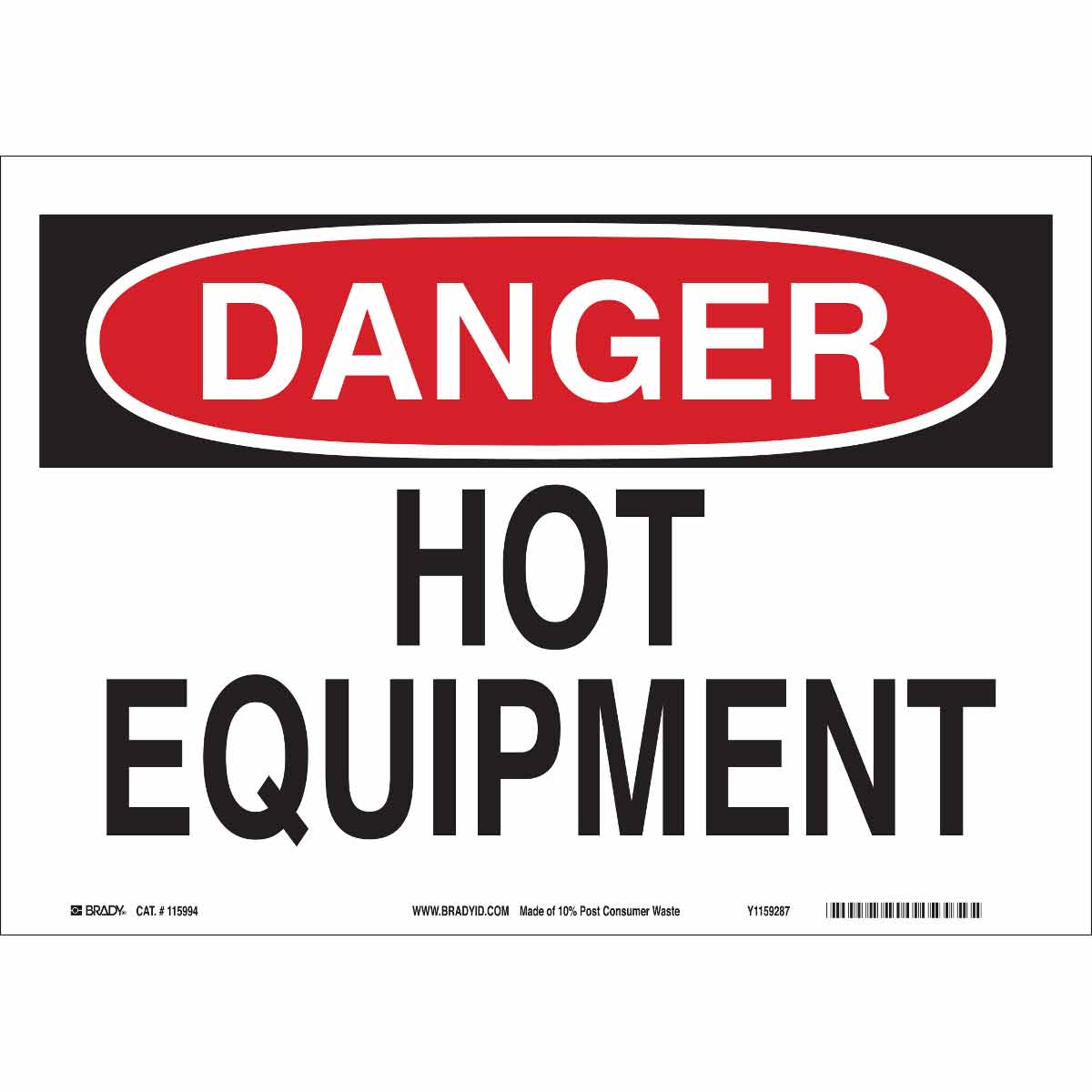 116158 B563,ECO, 10"H X 14"W, DANGER SIGN