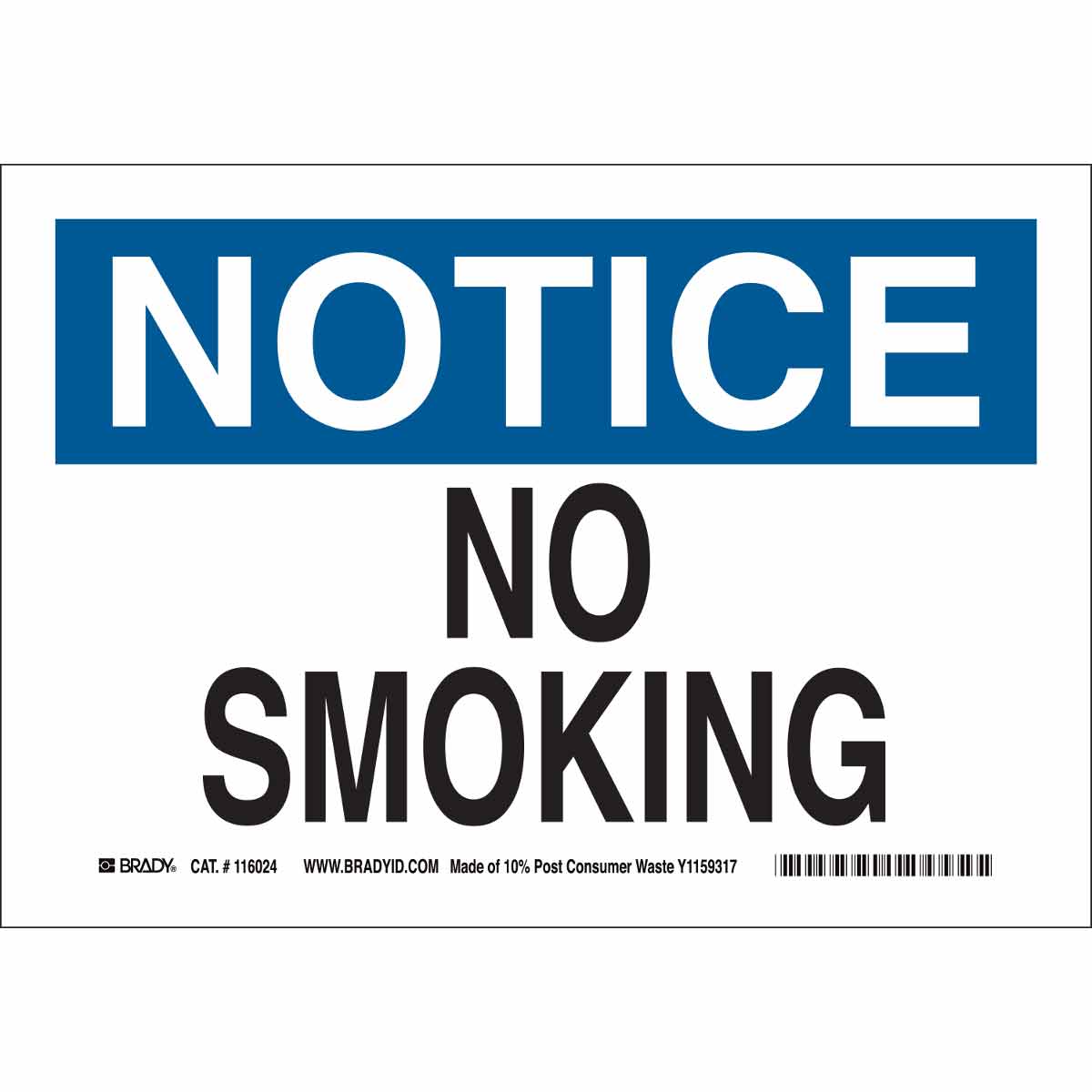 116189 B563,ECO, 10"H X 14"W, NOTICE SIGN