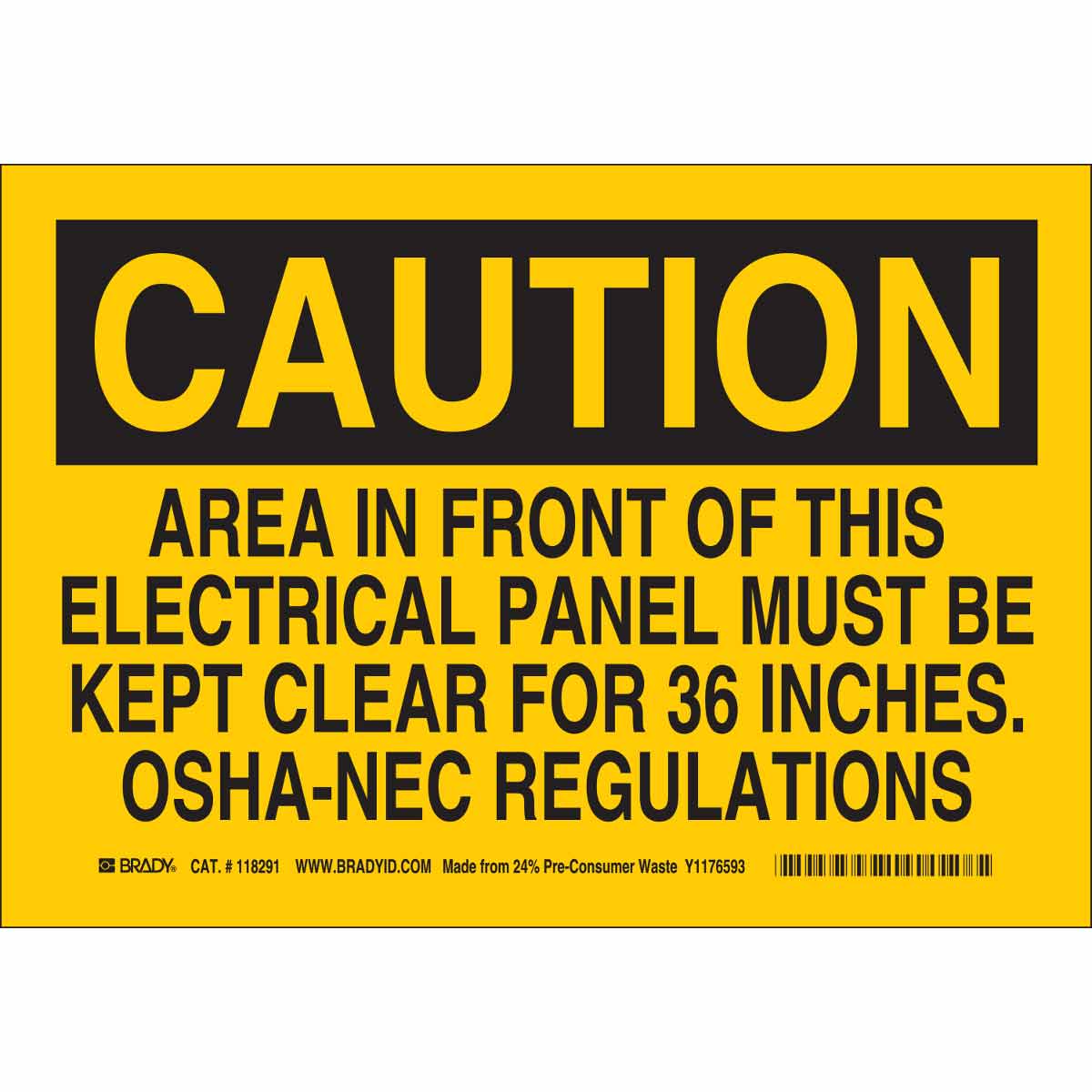 116234 B563,ECO, 10"H X 14"W, CAUTION SIGN