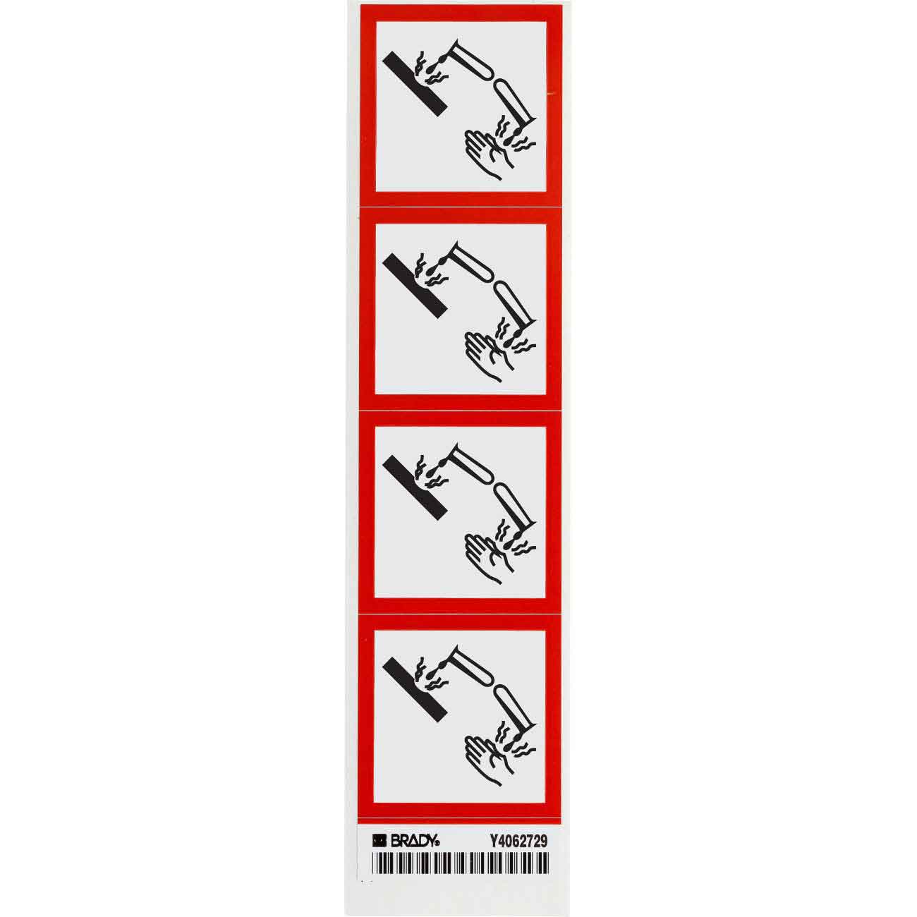 118841 GHS CORROSIVE B7569 4/CARD 2"