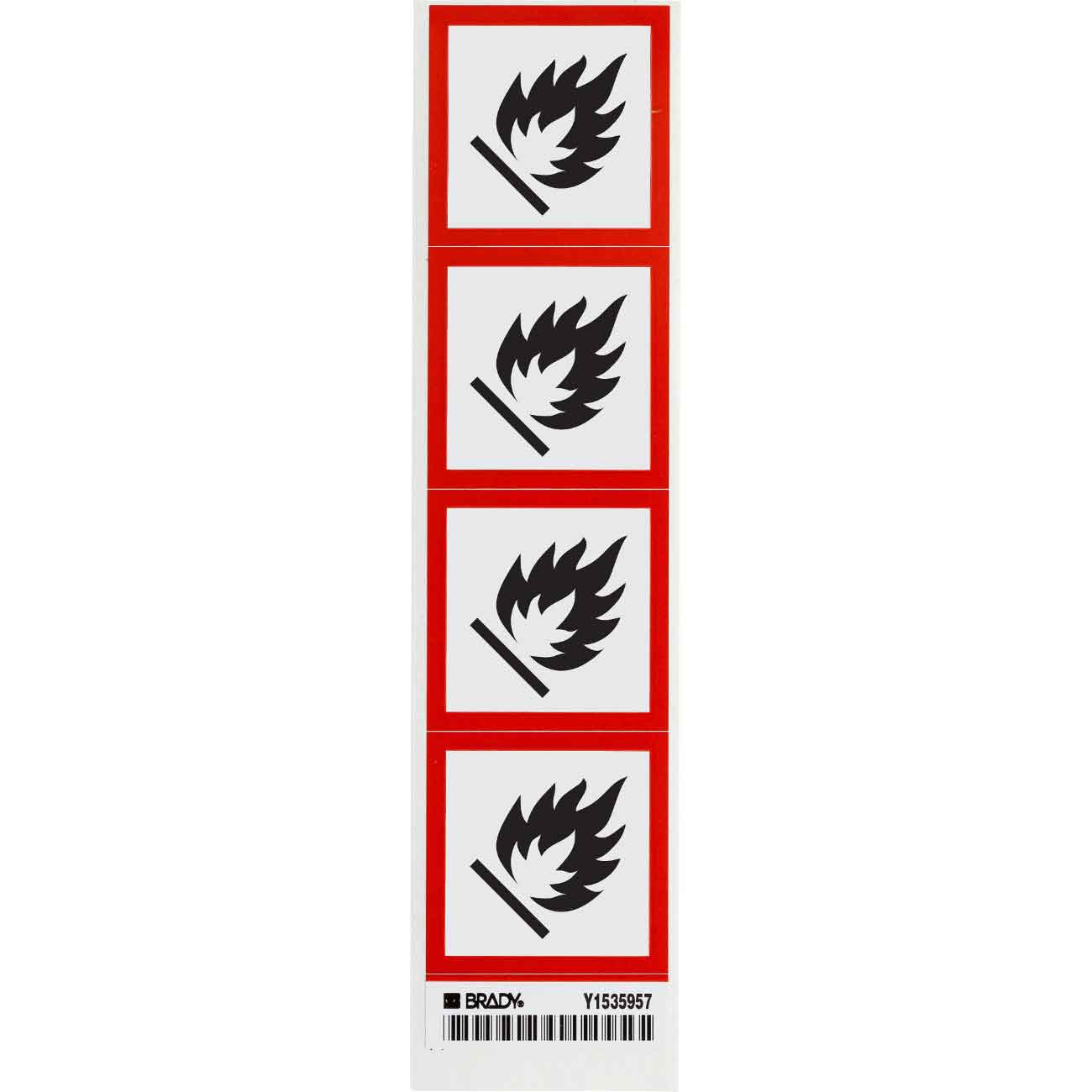 118877 GHS FLAMMABLE B235 4/CARD 2"
