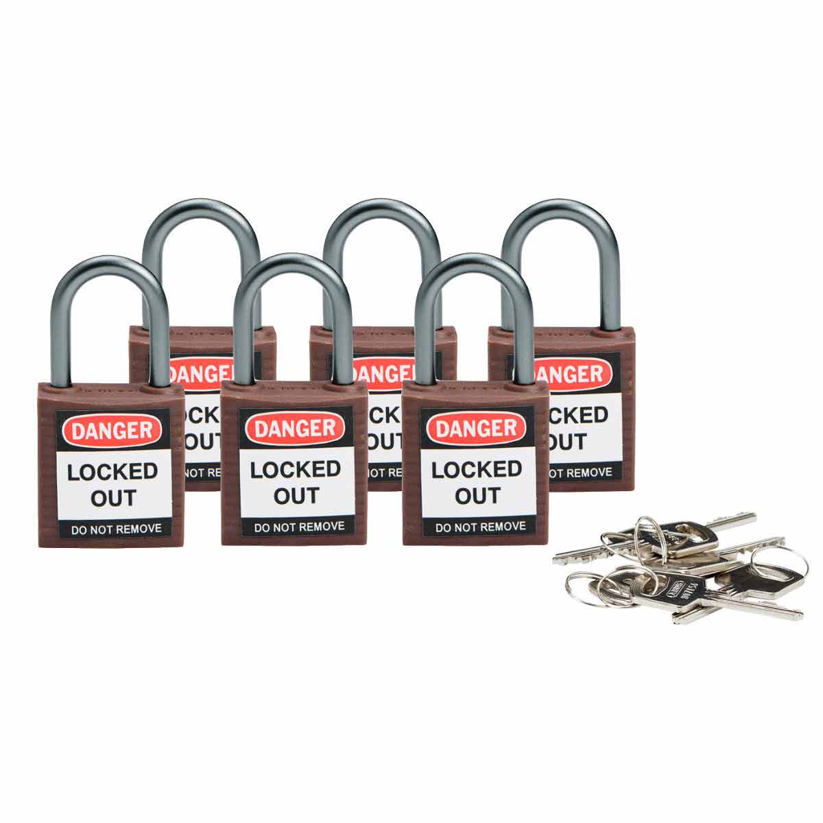 118931 Nylon Padlock 1" Alum Shackle KD BN 6PK