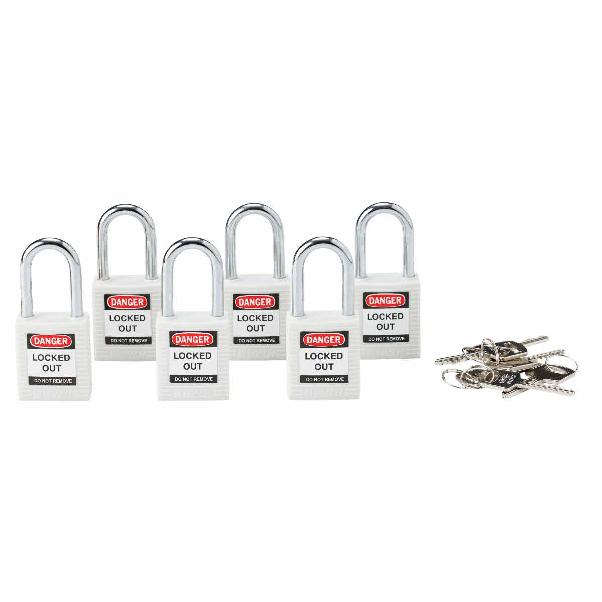 118950 Nylon Padlock 1.5" KA WT 6PK