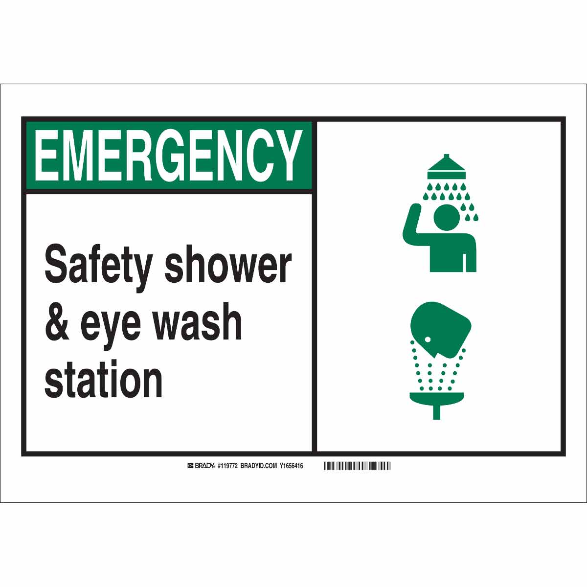 B401 7X10 BLK,GRN/WHT FIRE SAFETY SIGN