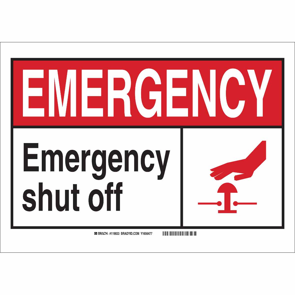 B946 7X10 BLK,RED/WHT FIRE SAFETY SIGN